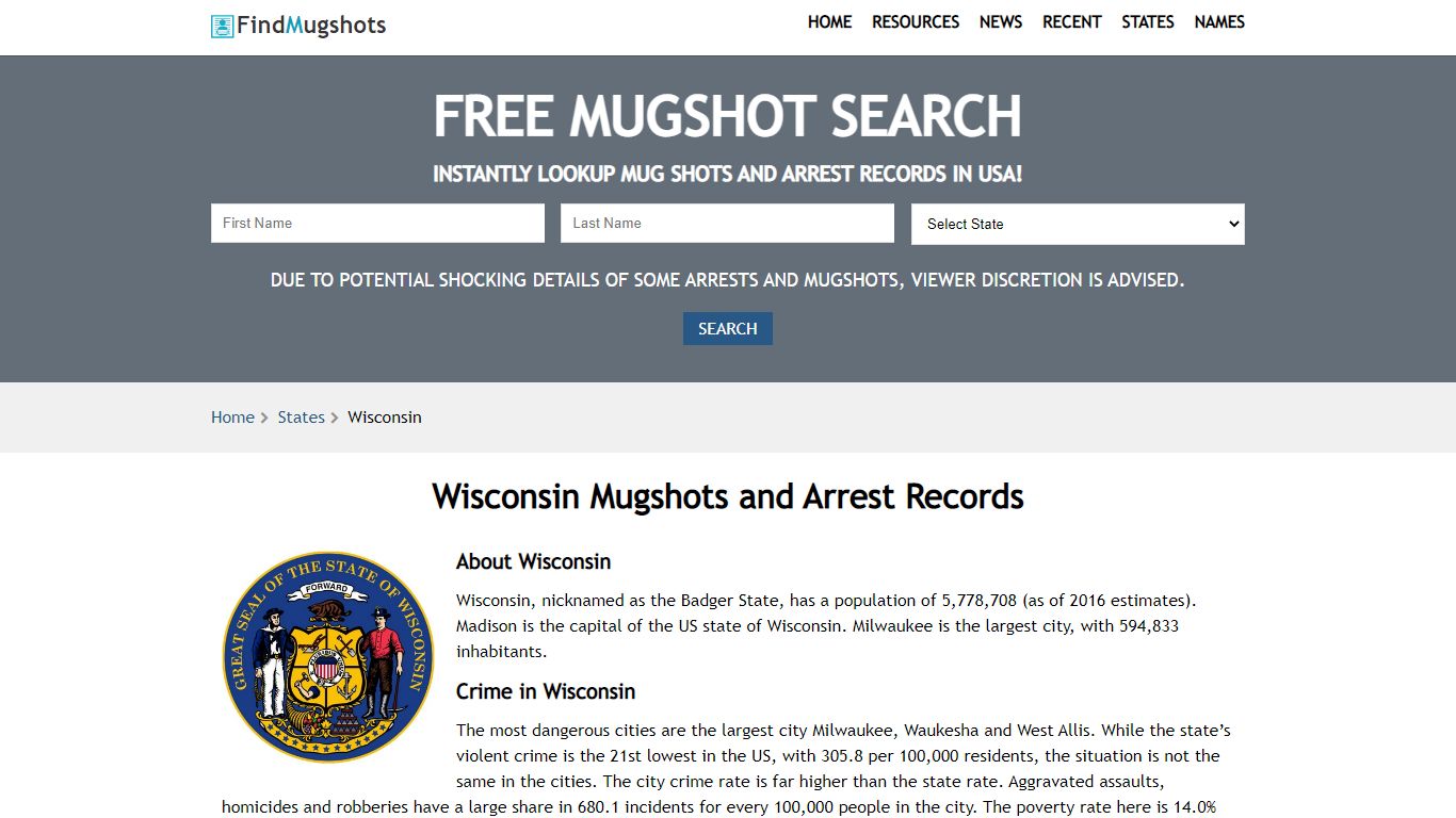 Find Wisconsin Mugshots - Find Mugshots